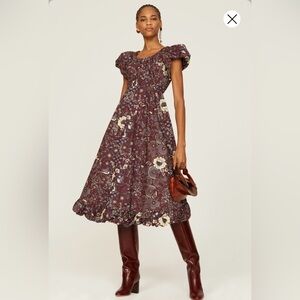 Ulla Johnson Floral Burgundy Dress